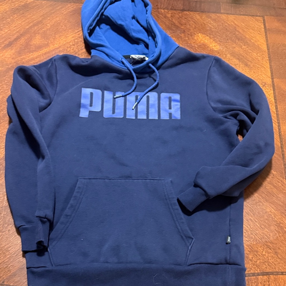 Puma Kids' Navy and Royal Blue Hoodie
